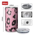 thumbnail image 4 of 20oz Coffee Tumblers Pink and Black Of Leopard Print Stainless Steel Vacuum Insulated Travel Tumbler Coffee Cups Mug with Lid and Straw with Cleaning Brush for Cold & Hot Drinks, 4 of 5