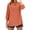 #083-Orange, variant on Craaazy Womens Casual Loose Solid Color V-Neck 3/4 Sleeve Cotton Linen Blouse with Embroidery for Daily Wear Gift