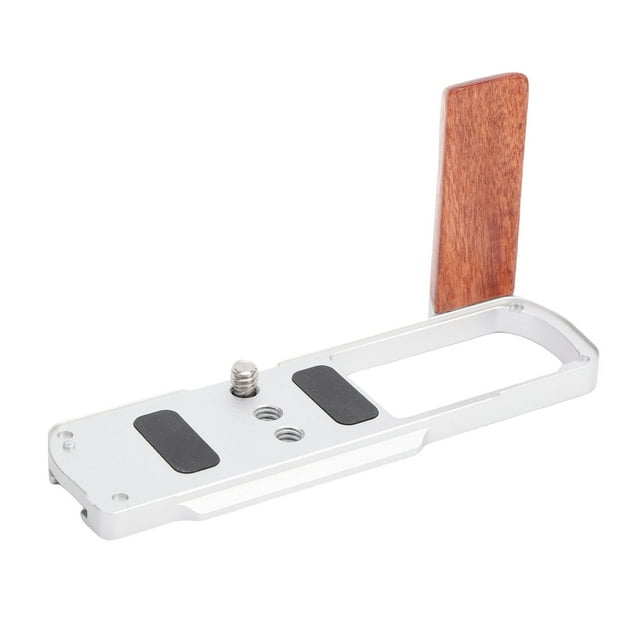 L Shape Handle for LUMIX S9 Camera, Built in Quick Release Plate for Arca, Wooden Handgrip with 1/4 Inch Screw Hole