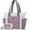 Cream-purple, variant on Tote Bag for Women, Puffer Bag and Work Bags with Zipper for Travel, Daily, School, Quilted Nurse Shoulder, 2pcs