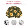 thumbnail image 3 of KLL Black Ink Green Plaid Sunflower Pattern Shower Cap & Bath Cap for Women,Reversible Oversized Waterproof Shower Caps for all Hair Lengths,Elastic Reusable Bathing Hair Cap, 3 of 6