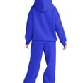 thumbnail image 5 of Nokdvo Womens Casual Sets 2 Piece Outfits Plus Size Long Sleeve Casual Hoodie Sweatsuit Ribbed Tracksuit with Pockets,Royal Blue 2XL, 5 of 5