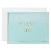 American Greetings Thank You Stationery with Envelopes, Mint and Gold (10-Count)