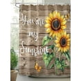 thumbnail image 2 of Sunflower Shower Curtain, You Are My Sun Shine Vintage Brown Wood Board Waterproof Shower Curtain Set with 12 Hooks Lightweight Washable Fabric Shower Curtains for Bathroom 72x78 Inches, 2 of 6