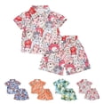thumbnail image 2 of YUEHUA Summer Outfits Boys Baby Clothes Boys Hawaii Outfit 2Pcs Set Summer Beach Button Down Shirt Top + Shorts Kids,Size 18-24 Months, 2 of 4
