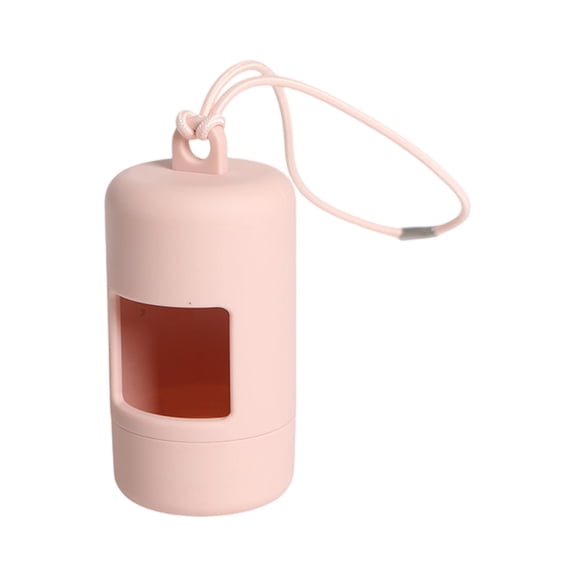 Pink Dog Poop Bag Holder 3.5 X 1.7 Inch Dog Poop Bag Dispenser for Leash with Carabiner Strap Portable Dog Walking Accessory for Outdoor Pet Waste Cleanup 1 Pack