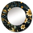 thumbnail image 2 of Designart "Celestial Azure III" Floral Blue Large Round Mirror - Round Bedroom Mirror Wall Decor - Bohemian Round Printed Mirror - 29" x 29", 2 of 6