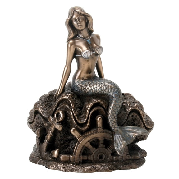 Summit Collection Female Mermaid on Ocean Shell Figurine, 5.25" H