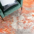 thumbnail image 6 of SAFAVIEH Madison Oscar Abstract Runner Rug, Grey/Orange, 2'2" x 10', 6 of 8