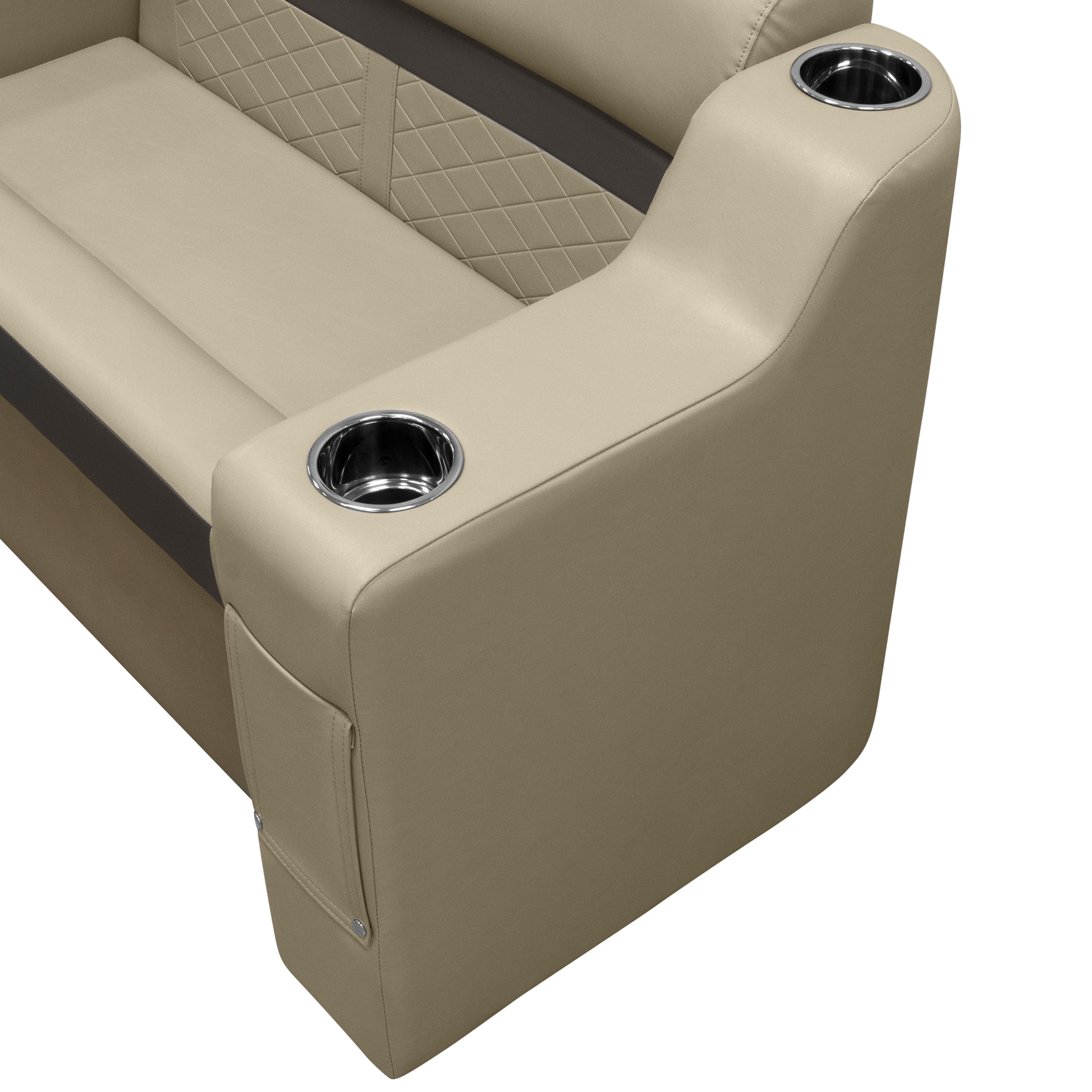 Wise DLX3009-207 DLX Series Pontoon Left Radius Arm Rest - Neutral