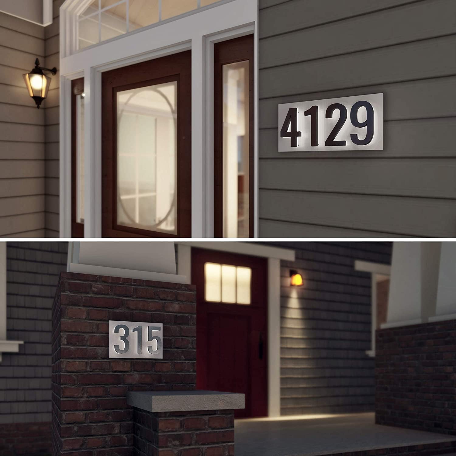 7 Inch LED House Numbers, ABS-Polymer, Warm 2700K Backlit, Large Lighted Address Numbers for Home, Weather-Resistant Modern House Sign for Improved Visibility at Night (Black, Number 2)
