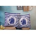 thumbnail image 4 of Navy Pillow Cover Ocean Pillowcase 18X18 Inch Set of 2 Pillow Covers Patterned Pillow Covers Pillow Covers for Living Room Blue White Nautical Emblem Sailing Ship for Room, 4 of 7