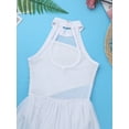 thumbnail image 3 of iiniim Kids Girls' Halter Sequined Lyrical Dance Tutu Dress Irregular Latin Ballet Dancewear, 3 of 7
