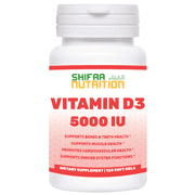 Halal Vitamin D3 5000 IU Softgels, 120 Servings | Supports Structure, Bones, Teeth, Cardiovascular Health, Muscles & Immune Functions | POTENT, GLUTEN FREE, NON-GMO | Halal Vitamins | SHIFAA NUTRITION