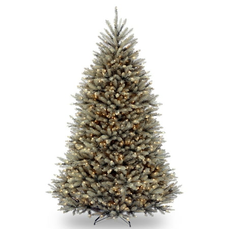 National Tree Pre-Lit 7-1/2' Dunhill Blue Fir Hinged Artificial Christmas Tree with 750 Clear