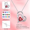 thumbnail image 2 of TINGN Sister Gifts from Sister Birthstone Necklace 925 Sterling Silver Love Heart Birthstone Jewelry Necklace Christmas Mothers Day Birthday Gifts for Sister, 2 of 7