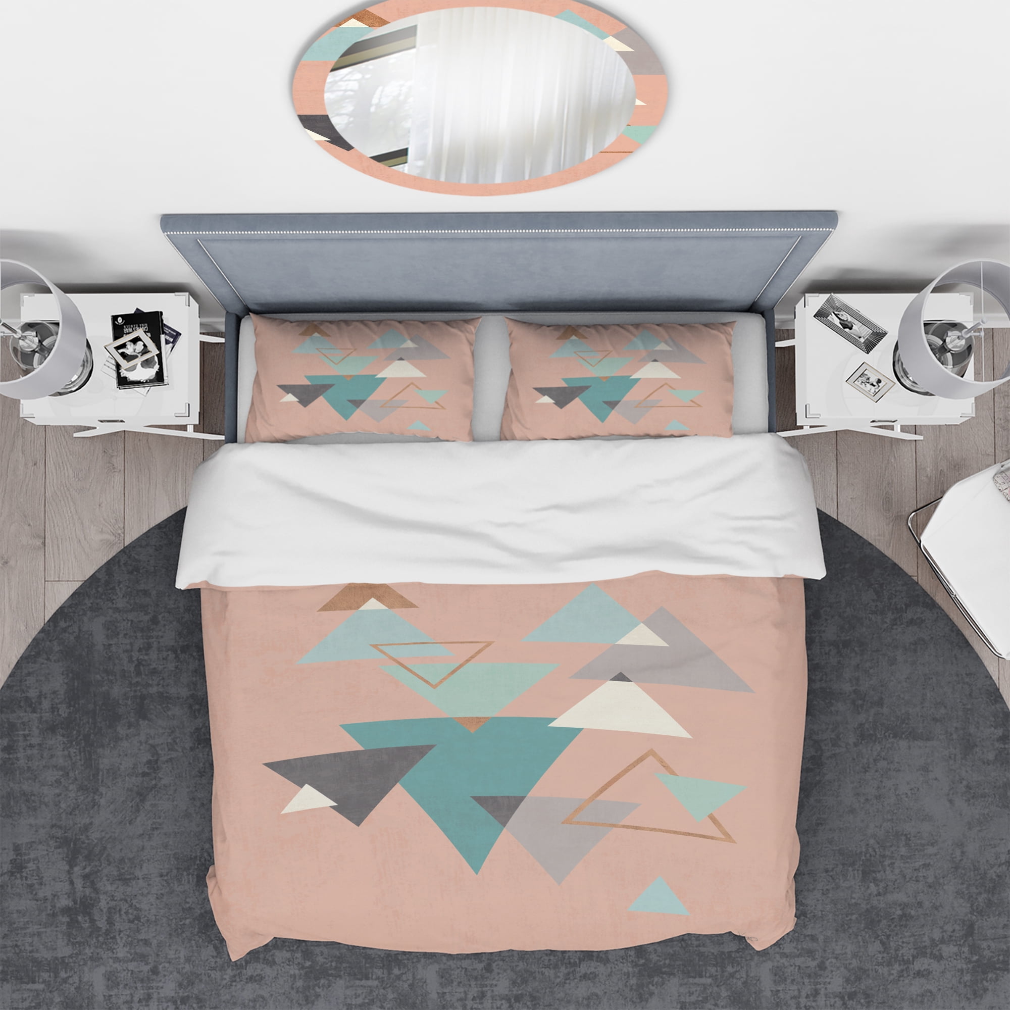 Designart 'Geometric hexagons Pattern III' Geometric Duvet Cover Set