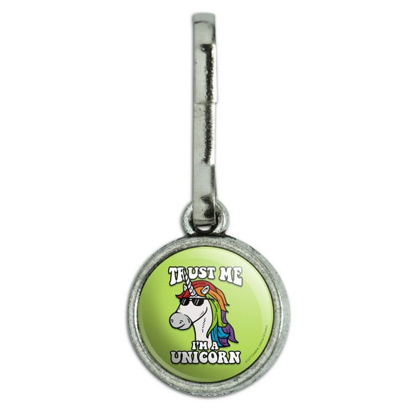 Trust Me I'm a Unicorn Funny Humor Antiqued Charm Clothes Purse Suitcase Backpack Zipper Pull Aid