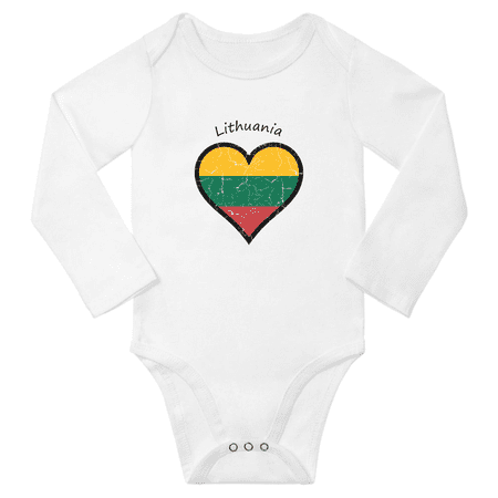 

Lithuania Flag Heart Love Baby Long Sleeve Clothing Bodysuits (White 18 Months)