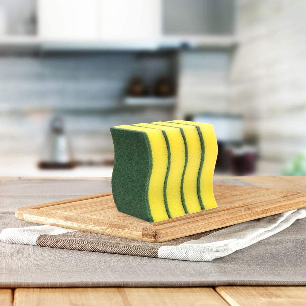SUWU 10-Pack Double-Sided Kitchen Scrubber Sponge, Anti