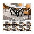 thumbnail image 6 of LeisureMod Nuvor Modern Dining Table with a 71" Sintered Stone Rectangular Top and Black Steel Base for Kitchen and Dining Room in White, 6 of 10