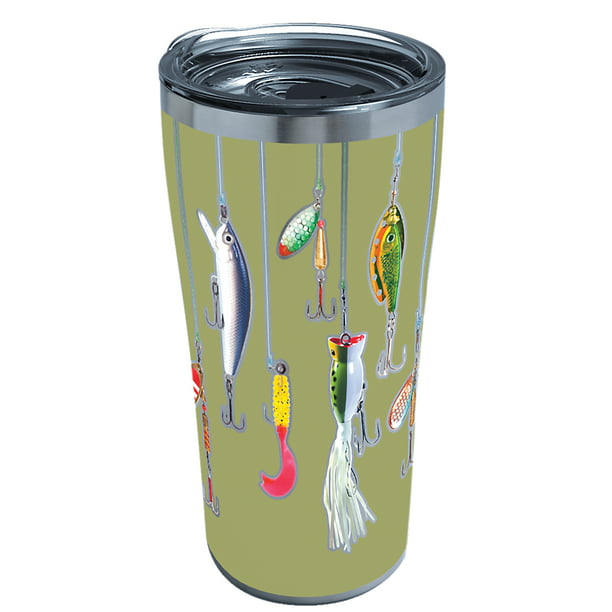 Tervis Triple Walled Fishing Lures Insulated Tumbler Cup Keeps Drinks Cold  & Hot, 20oz, Stainless Steel