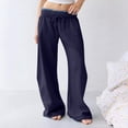 thumbnail image 4 of Summer Pants for Women Workout Wide Leg Elastic Waist Sweatpants Fashion Line Loose Pants Casual Basic Trousers Womens Pants Casual & Wide Leg, 4 of 4