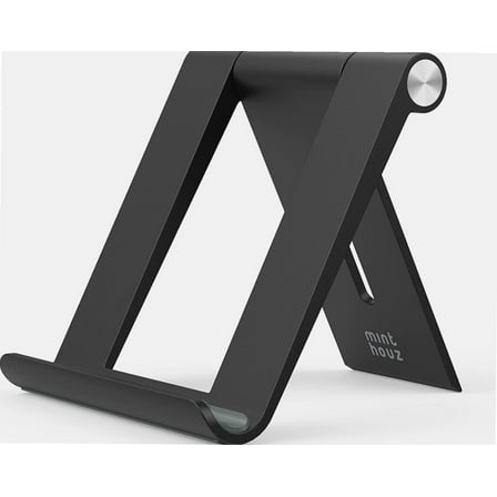 Adjustable Cell Phone Stand, Foldable Mobile Phone Holder for Desk, Compatible with iPhone 14 13 12 Pro Max Mini 11 Xr 8 Plus SE, iPad Mini, Switch, Android Smartphone, Tablets - Black