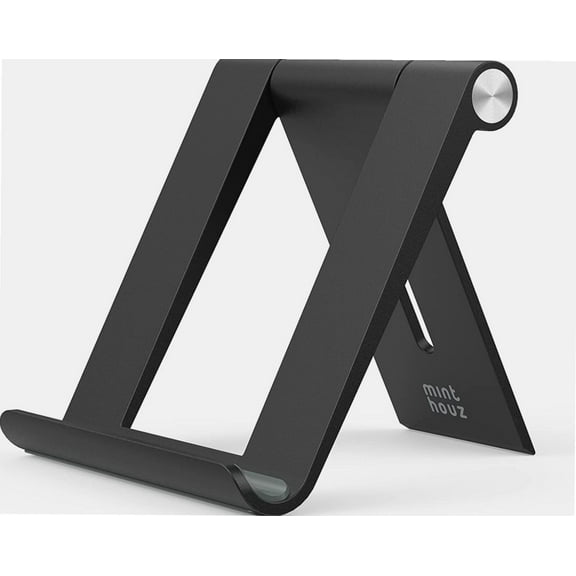 Adjustable Cell Phone Stand, Foldable Mobile Phone Holder for Desk, Compatible with iPhone 14 13 12 Pro Max Mini 11 Xr 8 Plus SE, iPad Mini, Switch, Android Smartphone, Tablets - Black