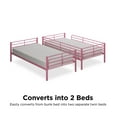 thumbnail image 3 of Mainstays Convertible Twin over Twin Metal Bunk Bed, Pink, 3 of 13