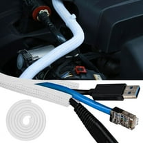 Nilight Cable Sleeve, 25ft-1/2inch Cord Management Sleeves, Braided Sleeving, Split Self Wrapping Wire Loom for Computer Electrical Automotive Harness Protector Organizer, White