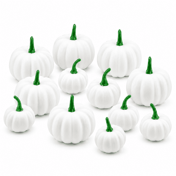 Kabuer Artificial White Pumpkins for Fall Table Decor and Thanksgiving Centerpieces
