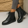 thumbnail image 4 of Wensltd Black Boots for Women Classic Low Chunky Heel Zipper Booties Fall Winter Shoes, 4 of 7