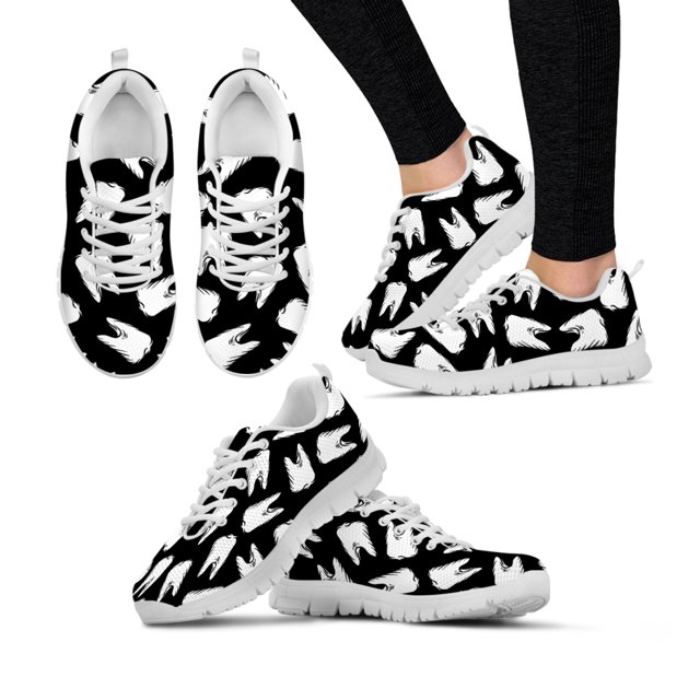 Zapatillas planas con diseño de dientes divertidos para mujer, de malla transpirable y con temática dental, ligeras y vulcanizadas para otoño.