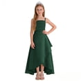 thumbnail image 2 of Quealent Spaghetti Straps Junior Bridesmaid Dresses A Line Chiffon Flower Girl Dress Ruffles Girls Formal Dresses (Dark Green, 9-10 Years), 2 of 8