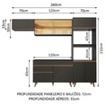 thumbnail image 3 of Madesa Gabinete de Cocina Integral Completa 260 cm Reims Negro 01, 3 of 8