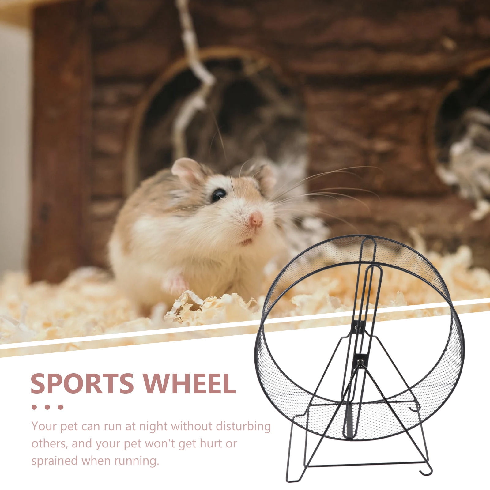 LULULION Quiet Hamster Exercise Wheel with Sturdy Iron Frame for Small Pets and Night Use
