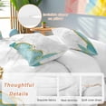 thumbnail image 2 of 3 Piece Turquoise Gold Marble Duvet Cover Set California King,Microfiber Comforter/Quilt Cover with Corner Ties and 2 Pillowcases,Modern Abstract Marble Crack Texture Soft Bedding with Zipper Closure, 2 of 8
