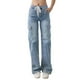 thumbnail image 1 of Pantalones rectos de trabajo para mujer: vaqueros informales con múltiples bolsillos para uso diario, 1 of 5