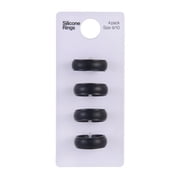 Solutions Adult Men's 4 Piece Black Silicone Ring Set, Size 9/10 - No Stone