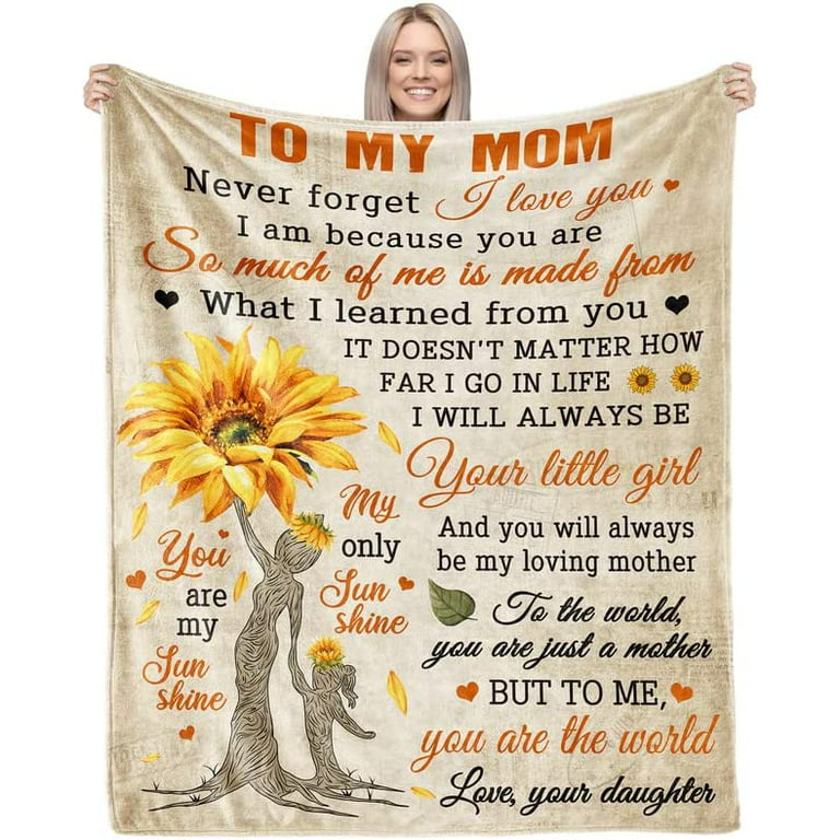 Gifts for Mom from Daughter, Mom Birthday Gifts from Daughter to My Mom  Flannel Blanket Mothers Gifts for Mom from Daughters Christmas Birthday