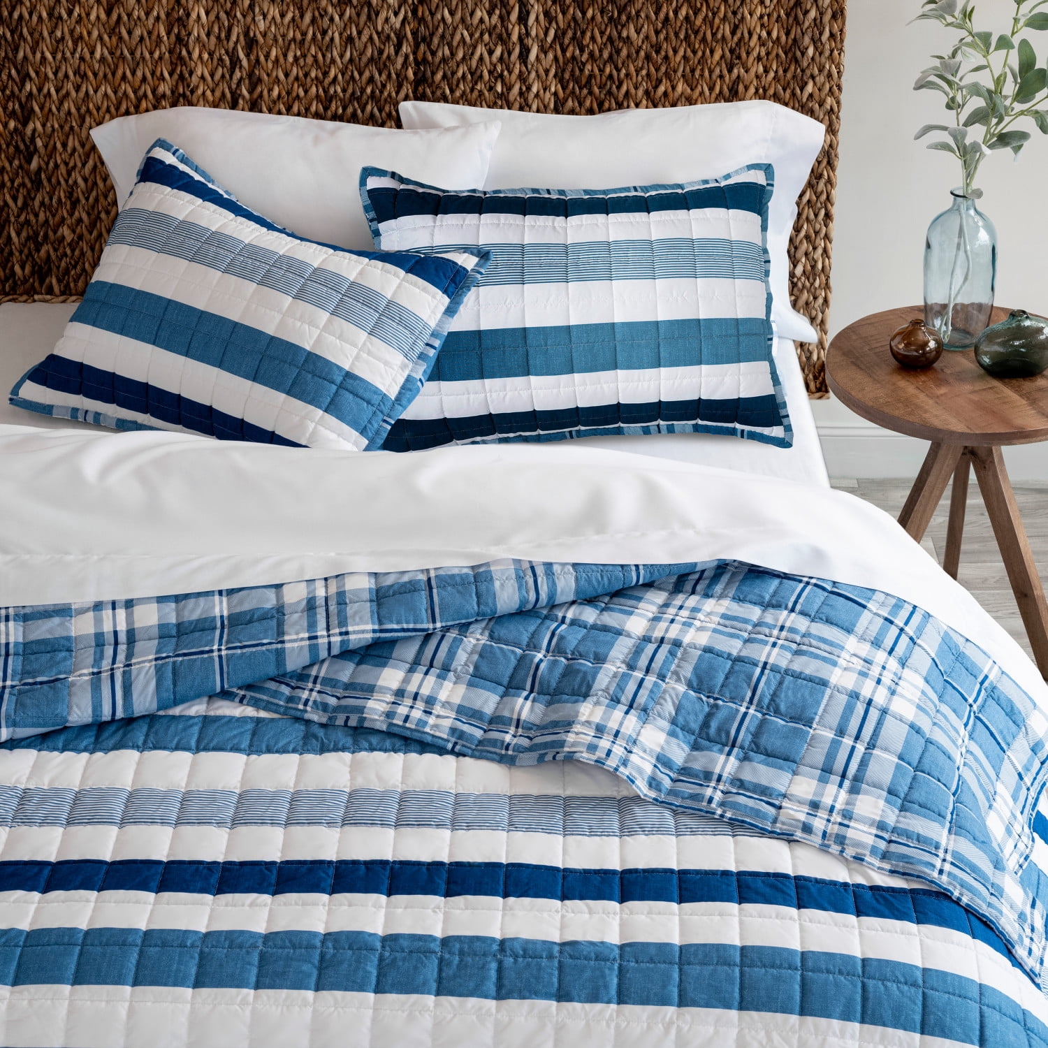 Martha Stewart Everyday 3 Piece Quilt Set - King, Equestrian Stripe
