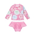 thumbnail image 1 of inhzoy Kids Girls 2 Piece Rushguard Swimsuits Bathing Suit Swim Shirt Bottom Tankini Bikini Set, 1 of 5