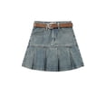 thumbnail image 7 of Women's Summer Denim Skirt Y2k Blue Skirt Girls High Waist Elegant Harajuku Korean Vintage Pleated A-Line Mini Short Skirt -Light Blue-S, 7 of 7