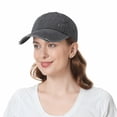 thumbnail image 5 of TOPTIE Ponytail Hat Criss Cross Messy High Bun Distressed Cap Baseball Hat-Orange, 5 of 7