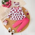 thumbnail image 2 of mgoYE Baby Girl Clothes Outfits Ruffle Sleeve Shirt Top and Pants Toddler 3 Piece Set Fall Winter, 2 of 9