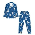 thumbnail image 4 of DISNIMO Pajama Set for Women Schnauzer Print Long Sleeve Sleepwear Button Down Pjs Soft 2 Piece Lounge Sets V Neck Casual Nightwear with Long Pajama Sets, 4 of 7
