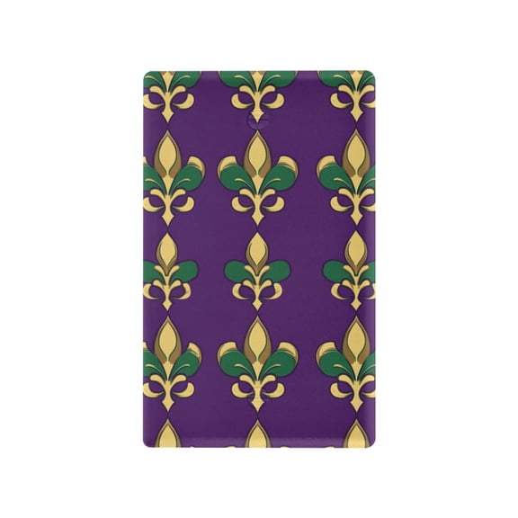 Yayeee Blank Wall Plate Cover 1-Gang 4.5"x2.7" Home Unused Decorative Outlet, Gold and Green Floral Pattern