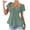 Dark Green, variant on vigerkar Women's Crochet Lace Basic V-Neck T-Shirts Short Sleeve Loose Fitting Tunic Tops (Red, M)