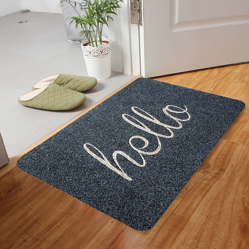 BIGA Hello Large Front Welcome Entrance Door Mats for Indoor Outdoor Entry Garage Patio High Traffic Areas Shoe Rugs